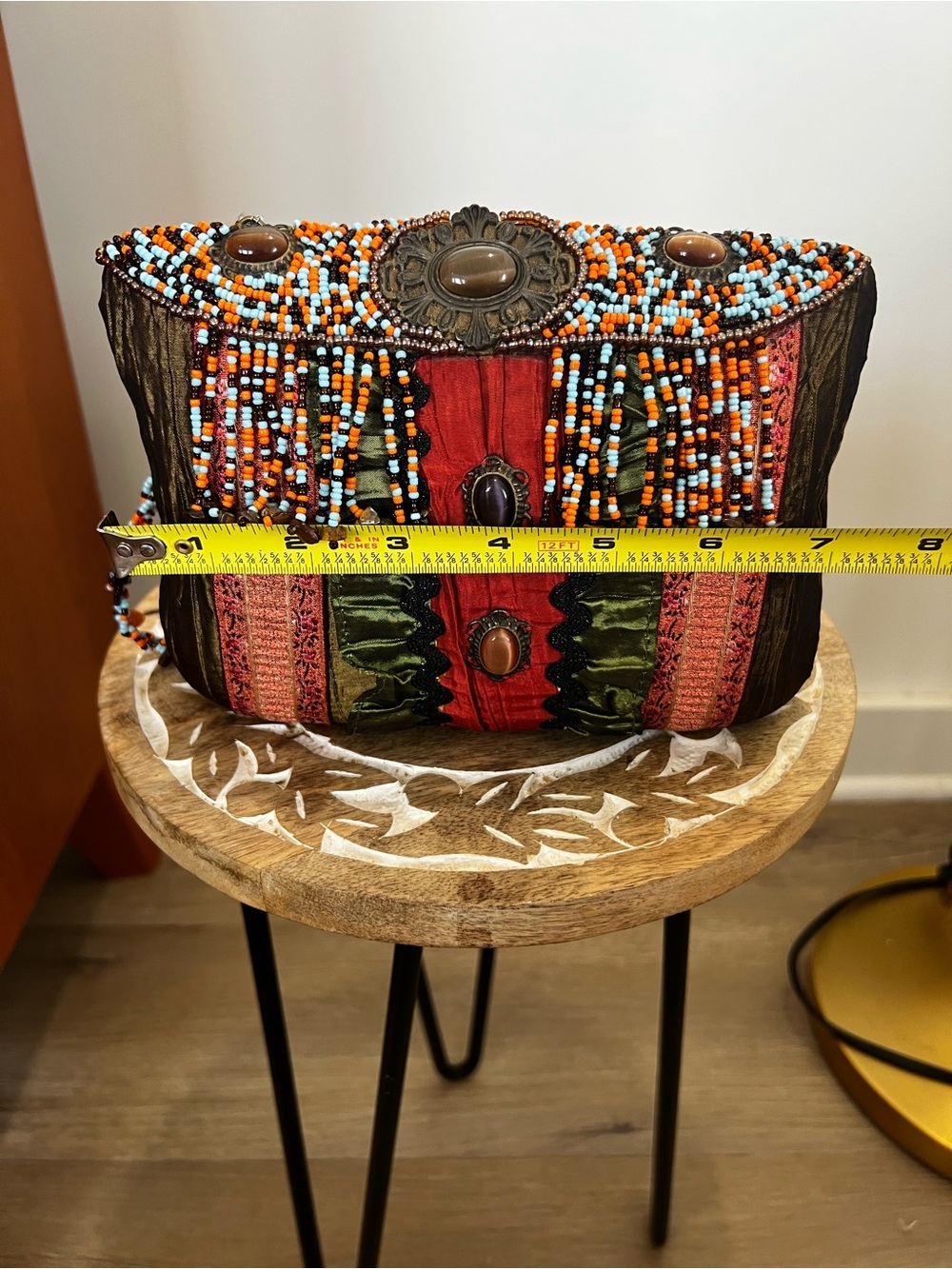 Rare Vintage Mary France Ember Oracle Beaded Fringe Women's Shoulder Bag - Picture 11 of 13